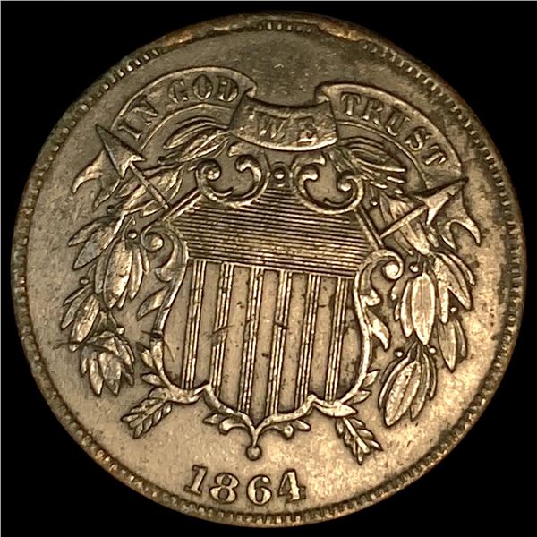 1864 Copper 2-Cent Piece CLOSELY UNCIRCULATED