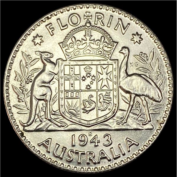 1943-S Silver Florin Australia UNCIRCULATED