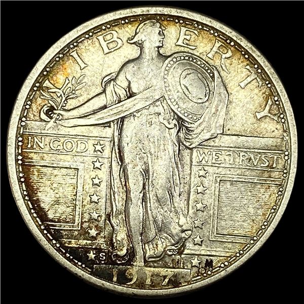 1917-S Silver Standing Liberty Quarter NEARLY UNCIRCULATED