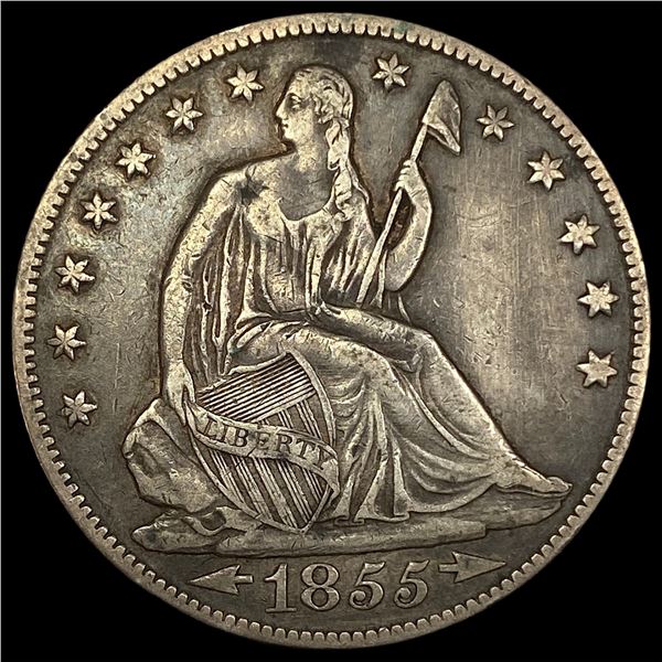 1855-O Silver Seated Liberty Half Dollar NEARLY UNCIRCULATED