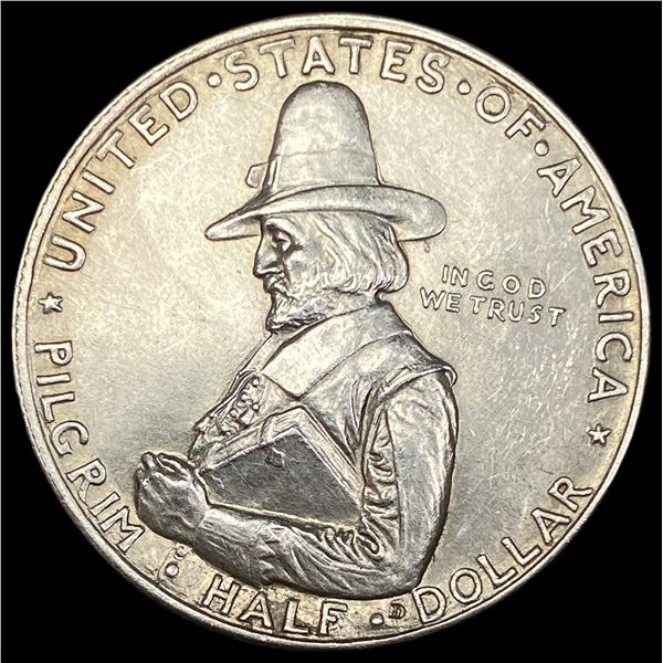 1920 Silver Pilgrim Tercentenary Half Dollar CLOSELY UNCIRCULATED