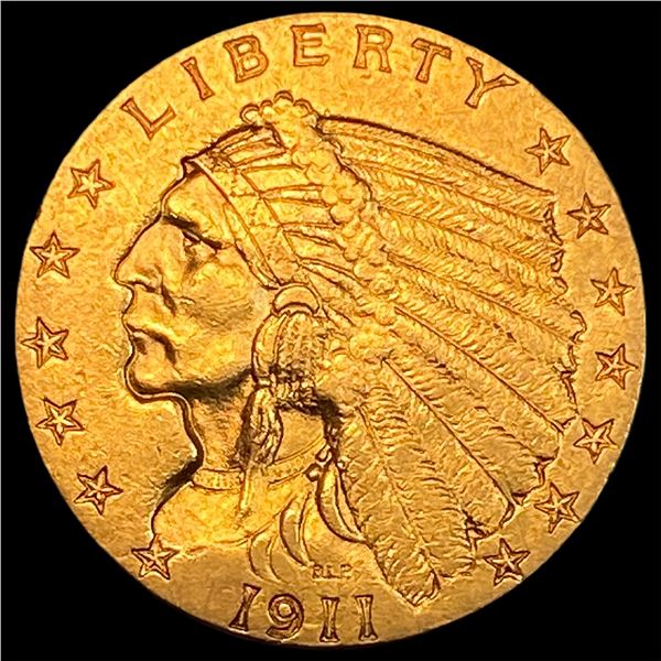 1911 Indian Head Gold $2.50 Quarter Eagle CLOSELY UNCIRCULATED