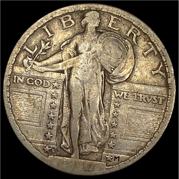 1927-S Silver Standing Liberty Quarter LIGHTLY CIRCULATED
