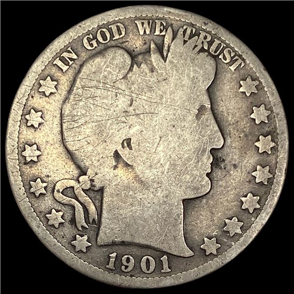 1901-S Silver Barber Half Dollar NICELY CIRCULATED