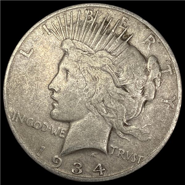 1934-S Silver Peace Dollar ABOUT UNCIRCULATED