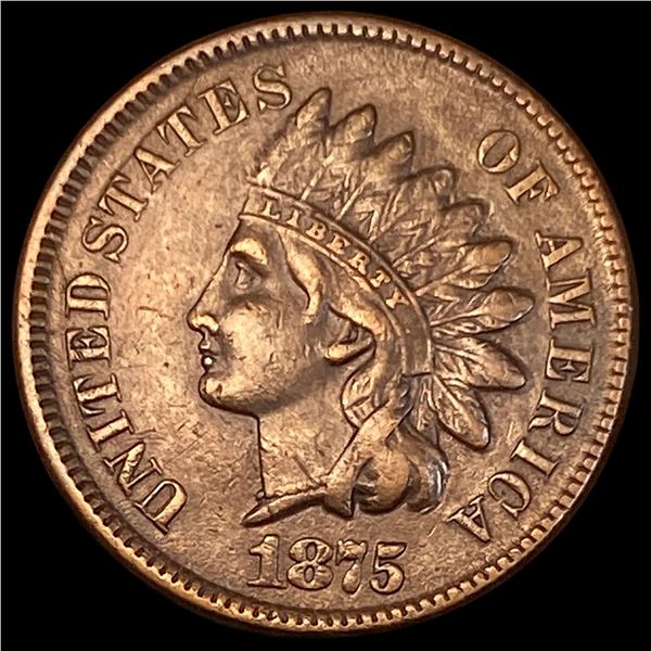 1875 Indian Head Cent NEARLY UNCIRCULATED
