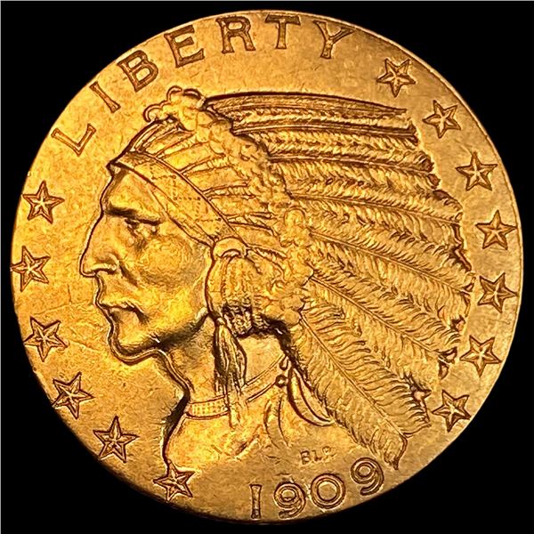 1909 Indian Head Half Eagle $5 Gold CLOSELY UNCIRCULATED