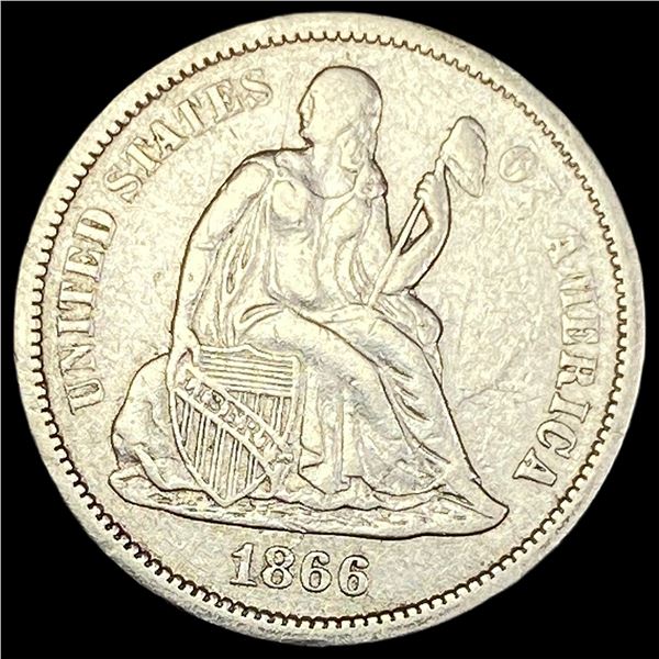1866-S Silver Seated Liberty Dime NEARLY UNCIRCULATED