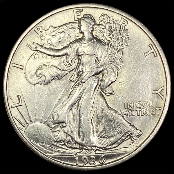 1936-S Silver Half Dollar Walking Liberty CLOSELY UNCIRCULATED