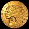 Image 1 : 1909 Indian Head Half Eagle $5 Gold Coin CLOSELY UNCIRCULATED