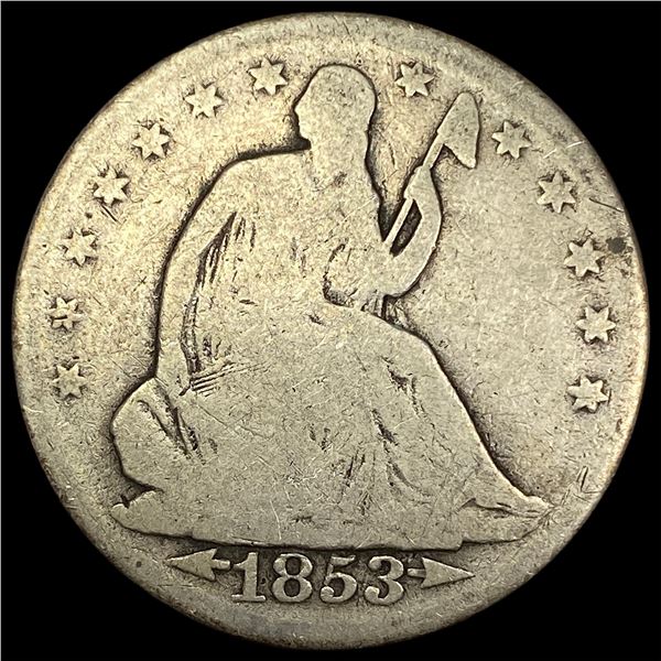 1853 Arrows Seated Liberty Half Dollar NICELY CIRCULATED