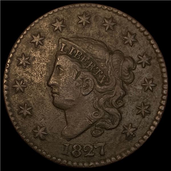 1827 Large Cent Coronet Head NEARLY UNCIRCULATED