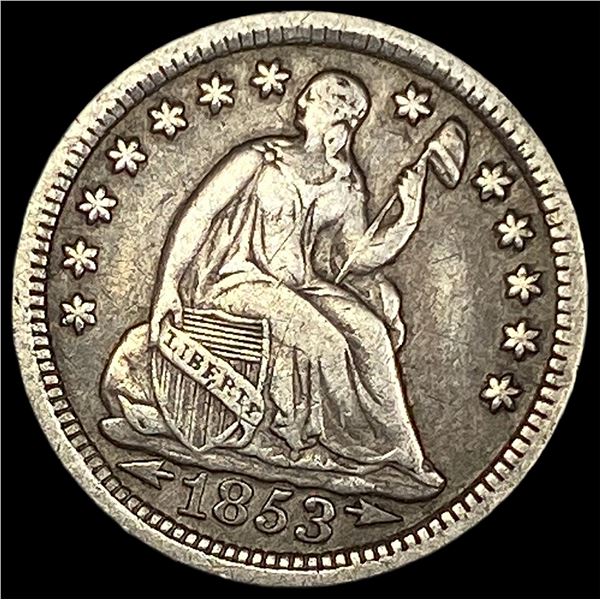1853 Arrows Seated Liberty Silver Half Dime LIGHTLY CIRCULATED