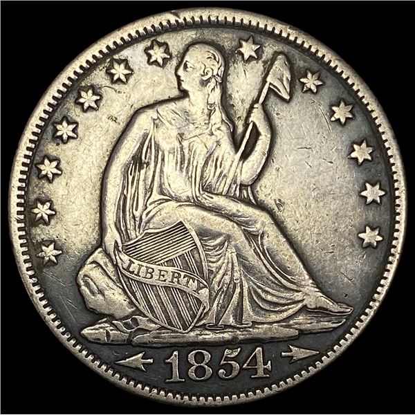 1854-O Silver Seated Liberty Half Dollar NEARLY UNCIRCULATED