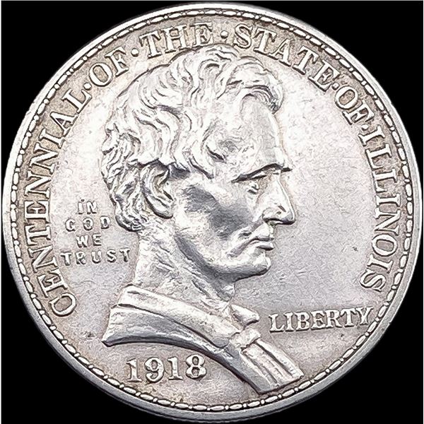 1918 Silver Half Dollar Illinois Centennial CLOSELY UNCIRCULATED