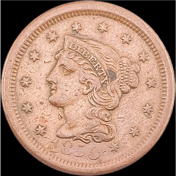 1850 Braided Hair Large Cent NEARLY UNCIRCULATED