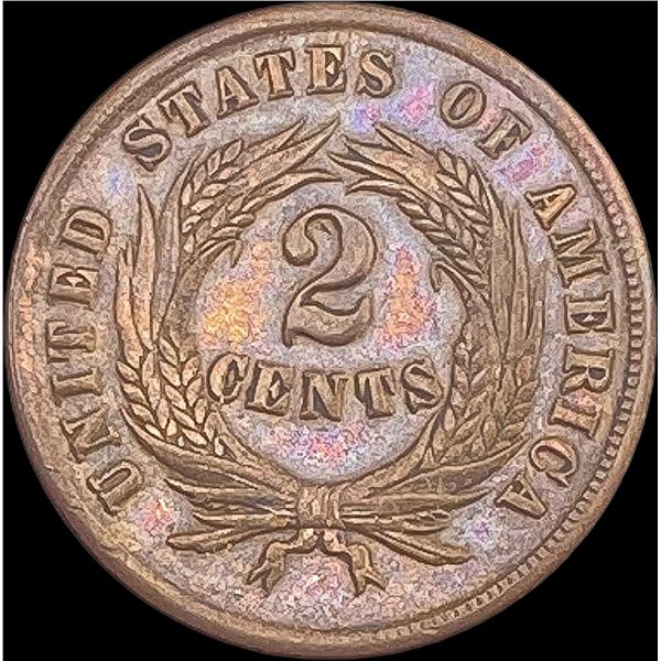 1864 Bronze Two-Cent Piece NEARLY UNCIRCULATED