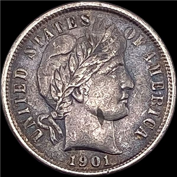 1901 Barber Dime NEARLY UNCIRCULATED
