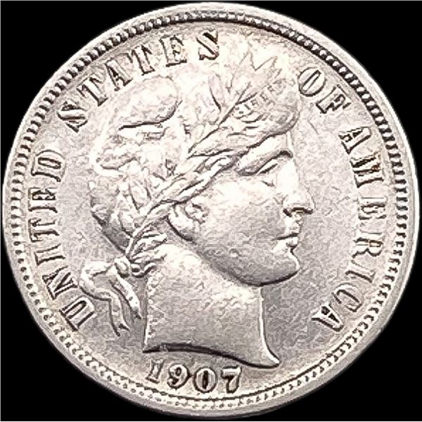 1907-S Silver Barber Dime NEARLY UNCIRCULATED