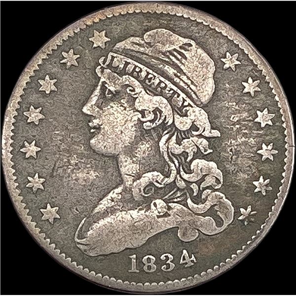 1834 Capped Bust Silver Quarter LIGHTLY CIRCULATED