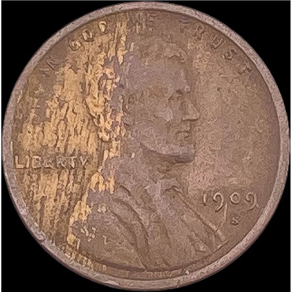 1909-S Lincoln Wheat Cent LIGHTLY CIRCULATED