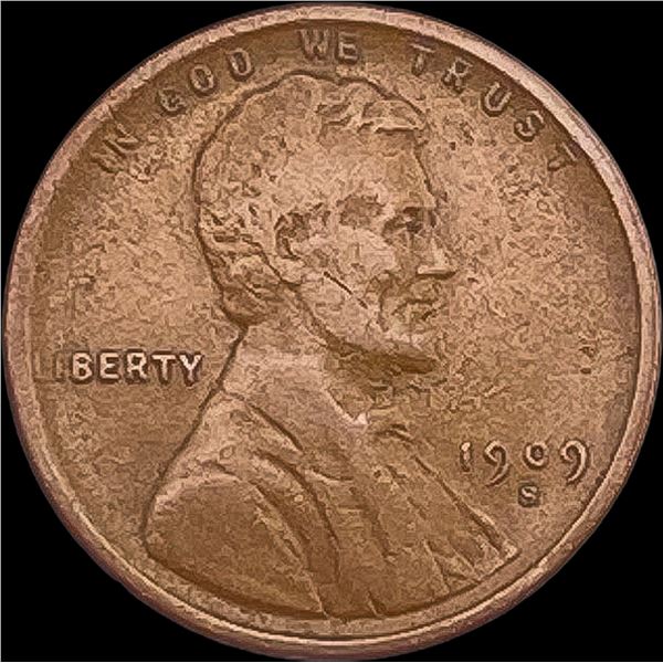 1909-S Lincoln Wheat Cent LIGHTLY CIRCULATED