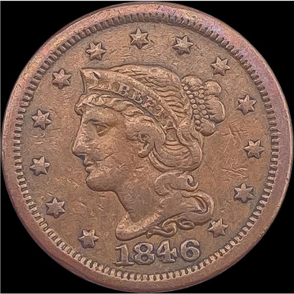 1846 Braided Hair Large Cent NEARLY UNCIRCULATED