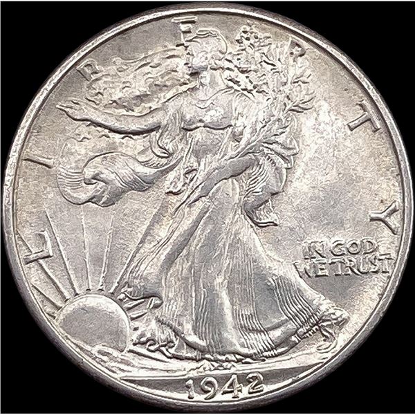 1942-D Silver Half Dollar Walking Liberty CLOSELY UNCIRCULATED