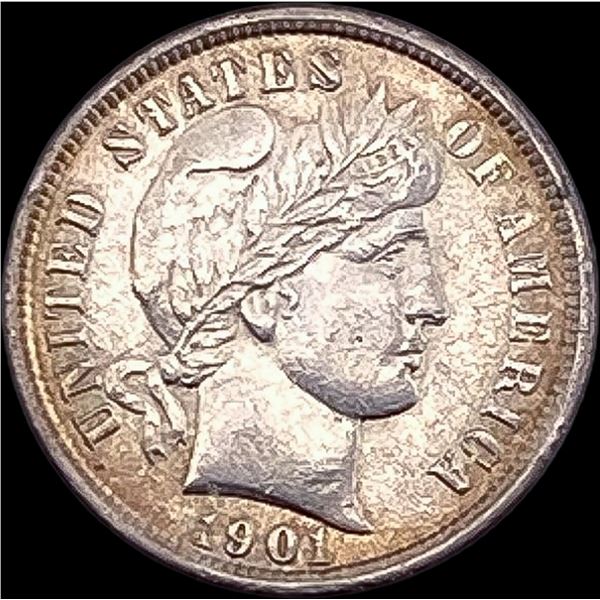 1901 Silver Barber Dime CHOICE AU