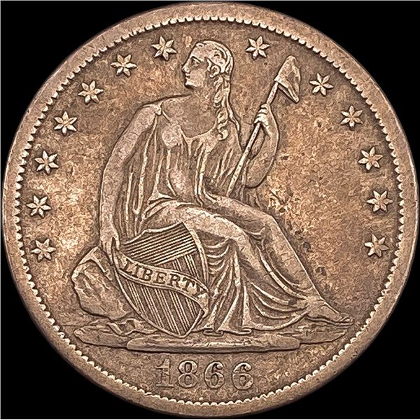 1866-S Silver Half Dollar NEARLY UNCIRCULATED