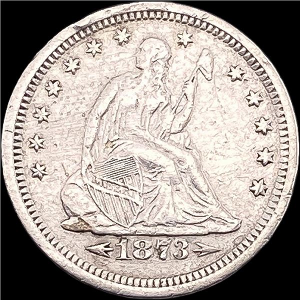 1873 Arrows Seated Liberty Quarter NEARLY UNCIRCULATED