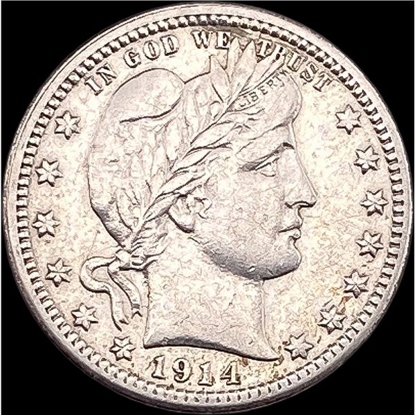 1914 Silver Barber Quarter NEARLY UNCIRCULATED