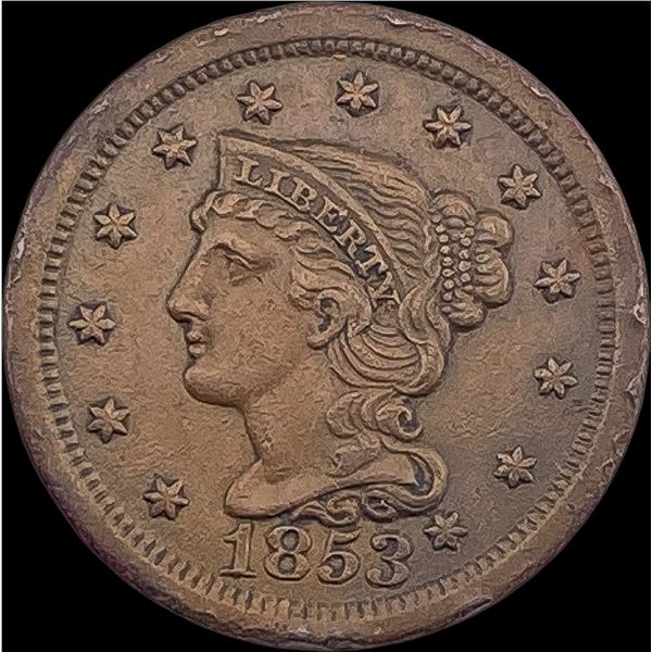 1853 Braided Hair Large Cent NEARLY UNCIRCULATED