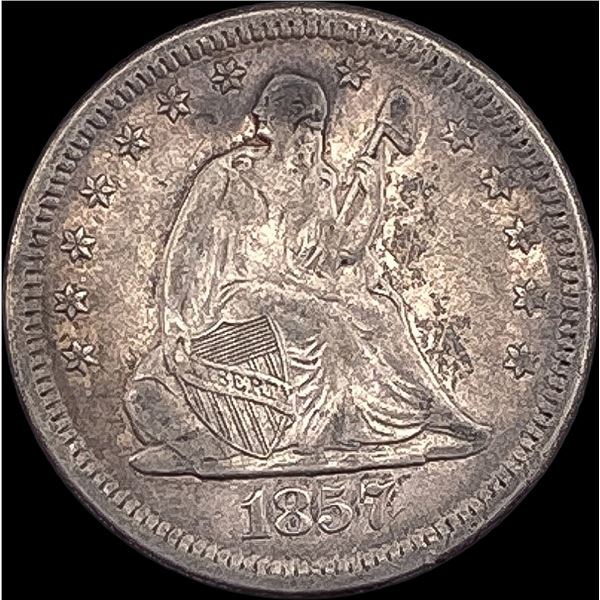1857-O Silver Seated Liberty Quarter LIGHTLY CIRCULATED