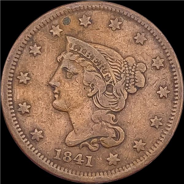 1841 Braided Hair Large Cent NEARLY UNCIRCULATED