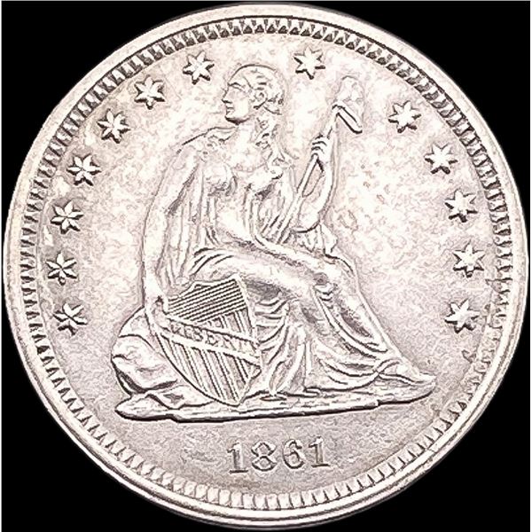 1861 Seated Liberty Silver Quarter CLOSELY UNCIRCULATED