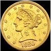 Image 1 : 1880 Liberty Head Half Eagle $5 Gold CLOSELY UNCIRCULATED