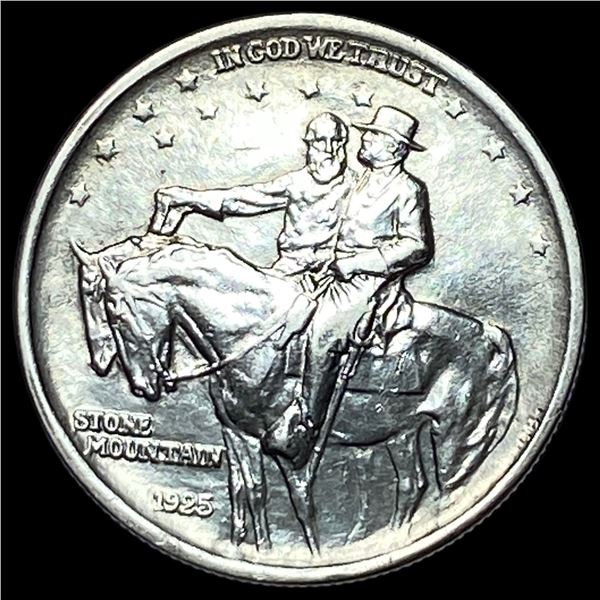 1925 Silver Stone Mountain Half Dollar CLOSELY UNCIRCULATED
