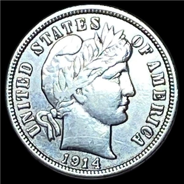 1914 Silver Barber Dime NEARLY UNCIRCULATED