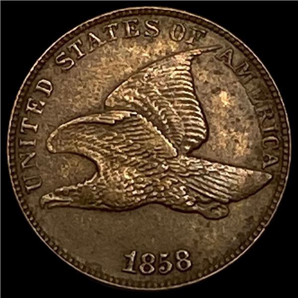 1858 Copper-Nickel Flying Eagle Cent CLOSELY UNCIRCULATED