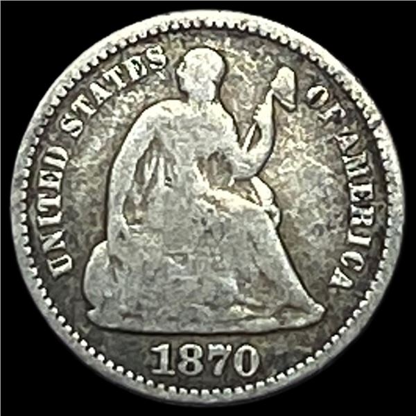 1870 Silver Half Dime NICELY CIRCULATED
