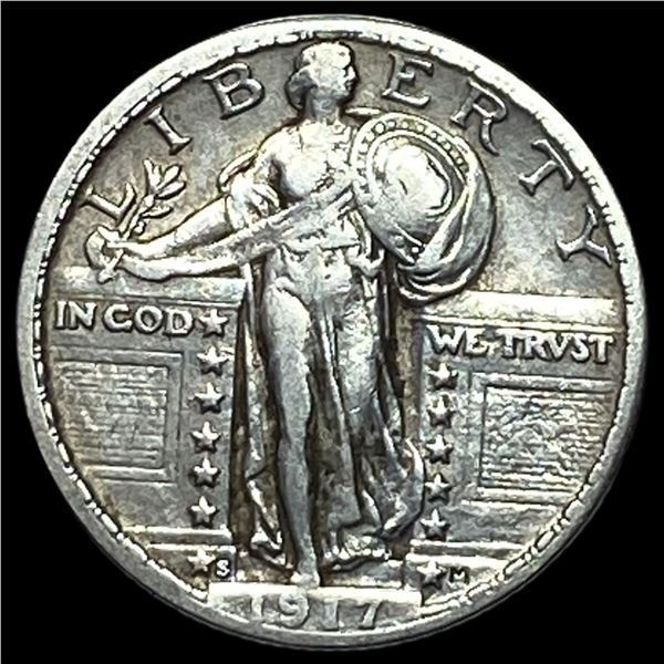 1917-S Silver Standing Liberty Quarter NEARLY UNCIRCULATED