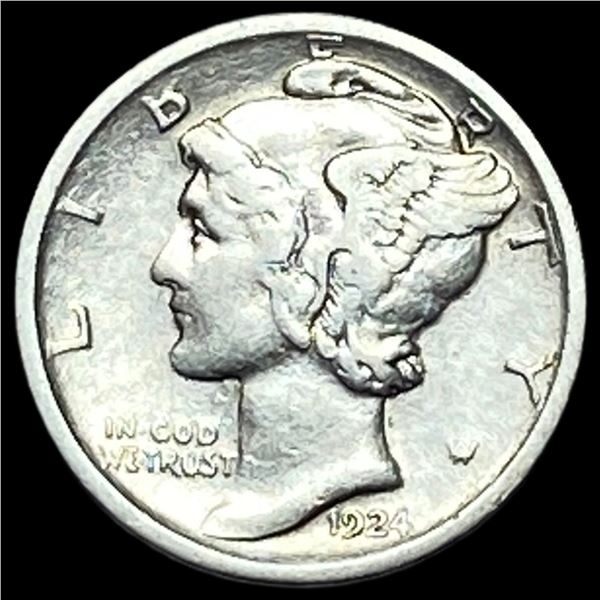1924 Silver Mercury Dime NEARLY UNCIRCULATED