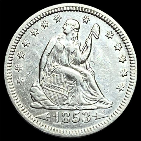 1853 Arrows Seated Liberty Quarter CLOSELY UNCIRCULATED