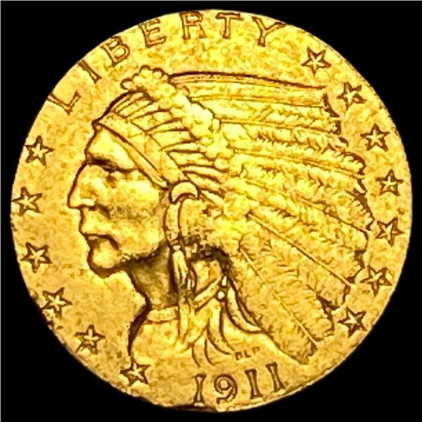 1911 Indian Head $2.50 Gold Quarter Eagle CLOSELY UNCIRCULATED