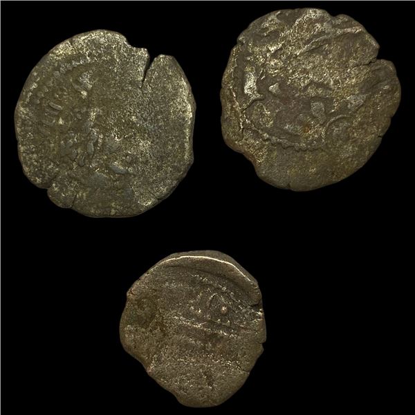 [3 Coins] Pratihara 780-980 AD Silver Drachm NEARLY UNCIRCULATED