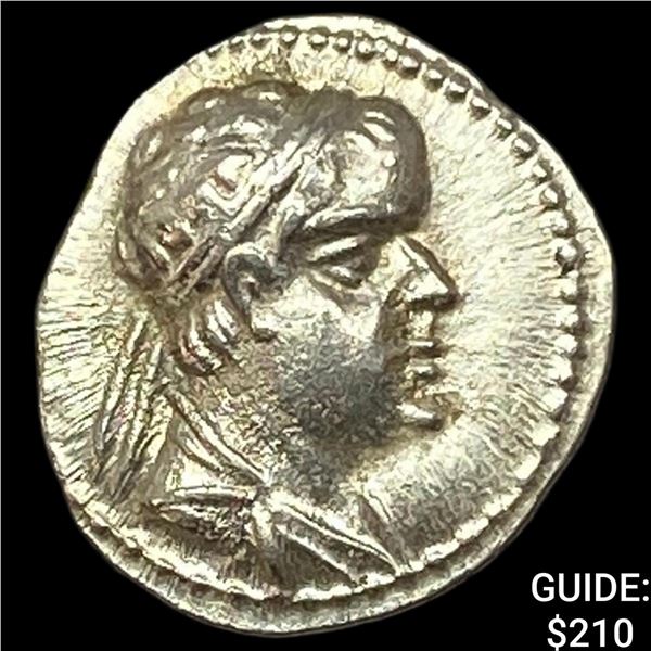 Bactria Eukratides I 170-145 BC Silver Obol CHOICE AU