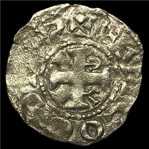 Crusades France Anjou Silver Denier NEARLY UNCIRCULATED