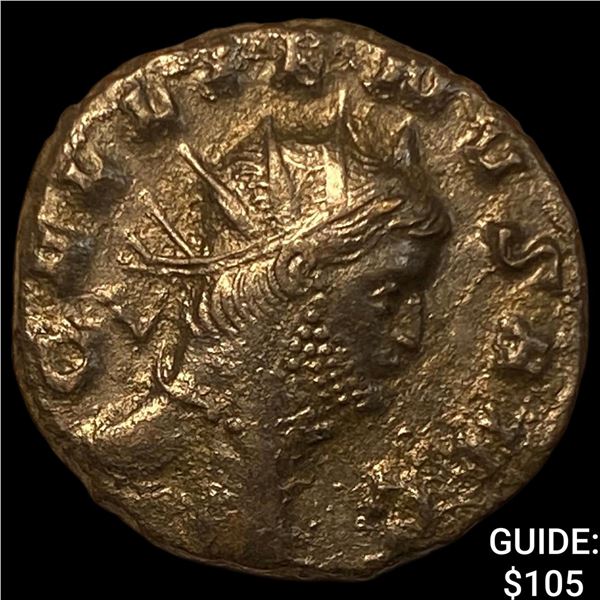 Roman Gallienus 253-268 AD BI Dbl Denarius CHOICE AU