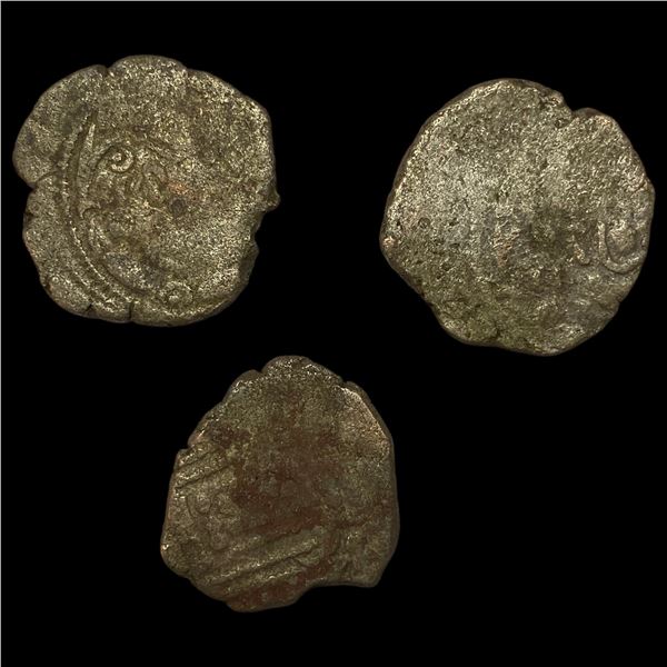 [3 Coins] Pratihara 780-980 AD Silver Drachm NEARLY UNCIRCULATED